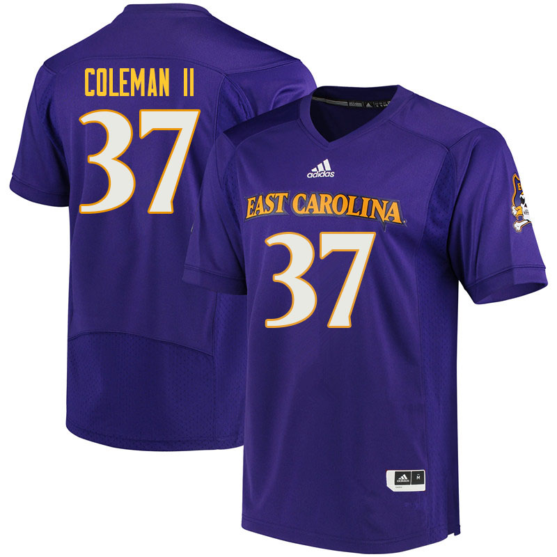 Men #37 Jonathan Coleman II ECU Pirates College Football Jerseys Sale-Purple